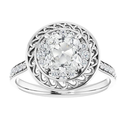Vintage-Stil Halo Jubiläumskissen Altschliff Diamantring 7,50 Karat - harrychadent.ch