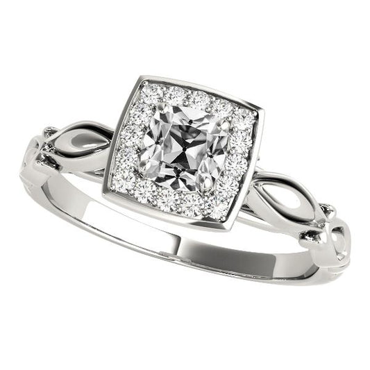 Vintage Stil Halo Kissen Old Mine Cut Diamantring 4 Karat Filigran - harrychadent.ch