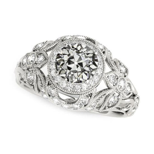 Vintage Stil Halo Ring Altschliff Diamant 4,50 Karat Filigran - harrychadent.ch