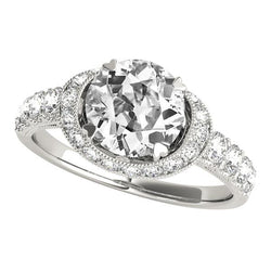 Vintage-Stil Halo Runden Old Mine Cut Diamanten 6 Karat Milgrain