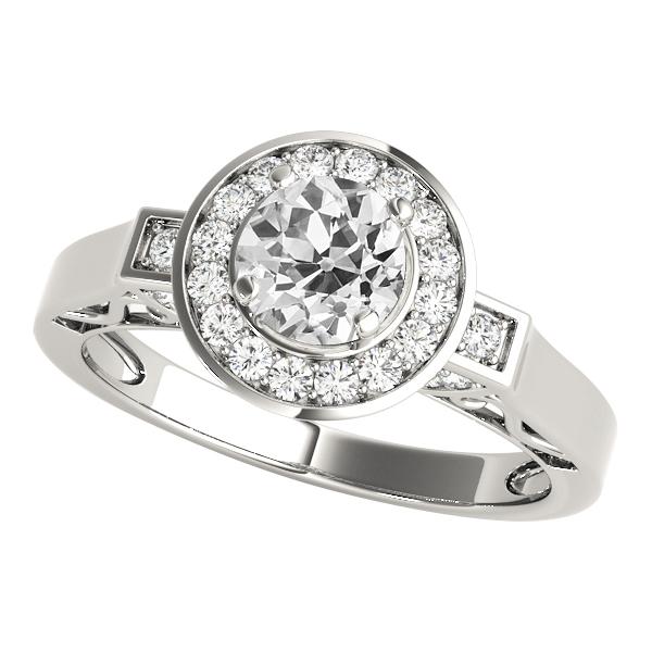 Vintage Stil Halo Runder Altschliff Diamantring Gold 3,50 Karat - harrychadent.ch
