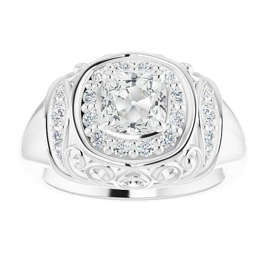 Vintage-Stil Kissen Old Mine Cut Diamant Fancy Ring 3,25 Karat - harrychadent.ch