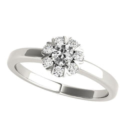 Weißgold Halo Diamant Verlobungsring Old Cut Star Style 2,25 Karat