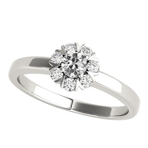 Weißgold Halo Diamant Verlobungsring Old Cut Star Style 2,25 Karat - harrychadent.ch