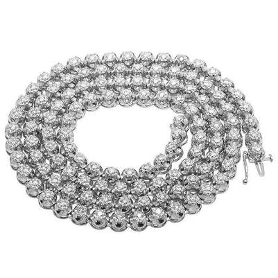 16 Karat Runde Diamant-Tennis-Halskette 32 Zoll 8 mm Weißgold 14K - harrychadent.ch