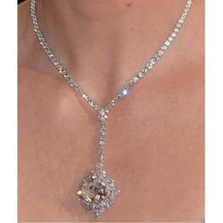 20 Kt. Rundschliff-Diamanten-Damen-Halskette mit Kette