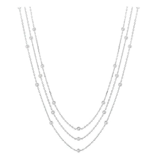 3-Reihige Diamant-Halskette