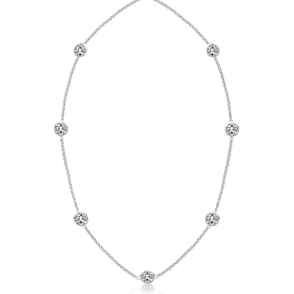 3,50 ct Diamanten Yard Halskette 18 Zoll Lünettenfassung Weißgold 14K - harrychadent.ch