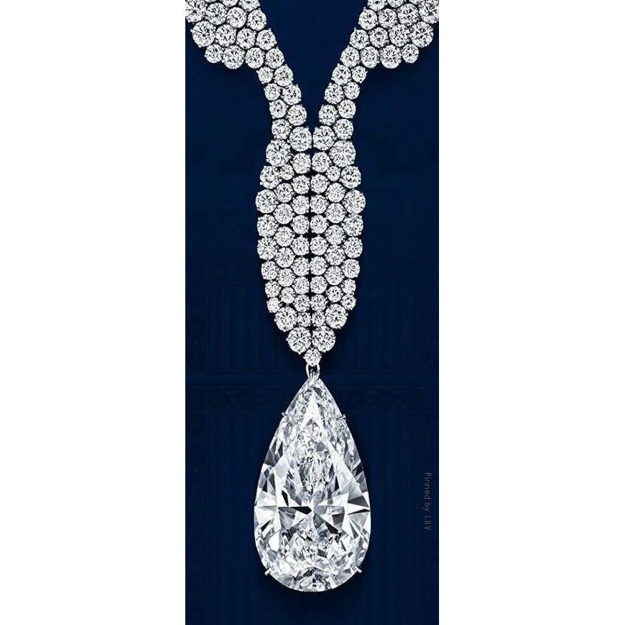 52 Kt. Birne mit Rundschliff Diamant Feine Halskette Weißgold - harrychadent.ch