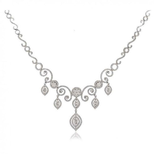 7 Karat Schöner Schmuck Frauen Diamant Halskette Und Ohrringe Set
