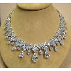 70 Ct Sparkling Diamanten Damen Halskette Weißgold 14K