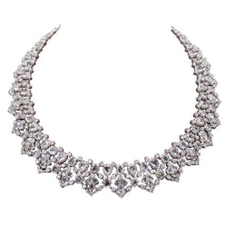 Damen Halskette 110 Kt Sparkling F Vvs1 Diamanten Weißgold 14K