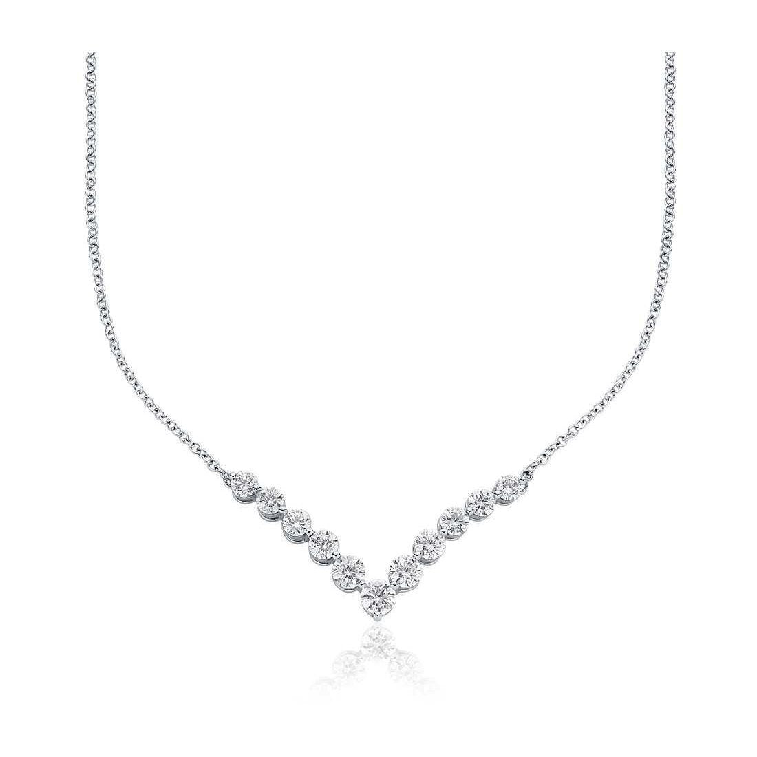 Damen Halskette 2 Karat mit funkelnden Diamanten im Rundschliff Weißgold 14K - harrychadent.ch