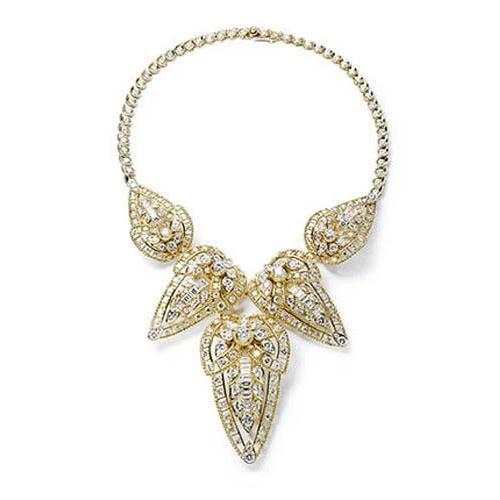 Gelbgold 14K 60 Karat kleine funkelnde Diamanten Damen Halskette
