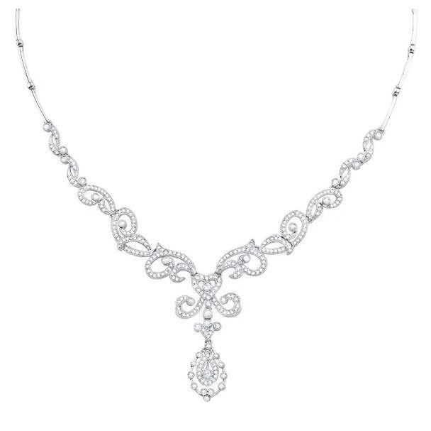 Like La Belle Epoque Jewelry Damen-Halskette mit Diamanten im Brillantschliff von 8 Karat