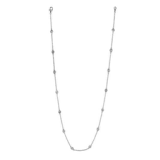 Runder Diamant 7 Zeiger 14 Abschnitt 18 Diamanthalskette 1,25 Karat WG 14K