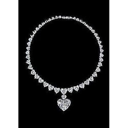 Tennis-Halskette mit Herzschliff-Diamant Weißgold Schmuck 29 Ct