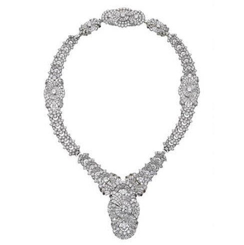 Wie La Belle Epoque Jewelry Funkelnde Halskette mit kleinem Diamanten von 110 Karat