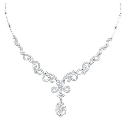 Wie La Belle Epoque Schmuck Damen-Halskette mit runden Diamanten