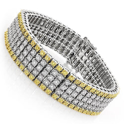 12.50 Karat Gelb-Weiß-Diamant-Herrenarmband Zweifarbiges Gold 14K