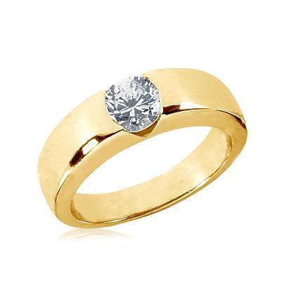 1.25 ct. runder brillant-diamant-solitär-verlobungsring gold herren