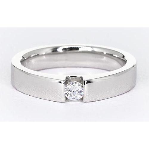 Tension Set Runder Diamant Versprechen Herrenring 0.50 Karat Schmuck