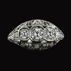 2 Karat Runder Alter Bergmann Diamant Jubiläumsring Vintage-Stil