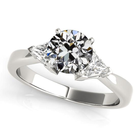 3 Steine Ring Trillion & Altschliff Diamant Schmuck 14K Gold 3,50 Karat - harrychadent.ch