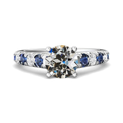 alter Bergmann Diamant & Sri Lanka Saphir Edelstein Ring 7 Karat