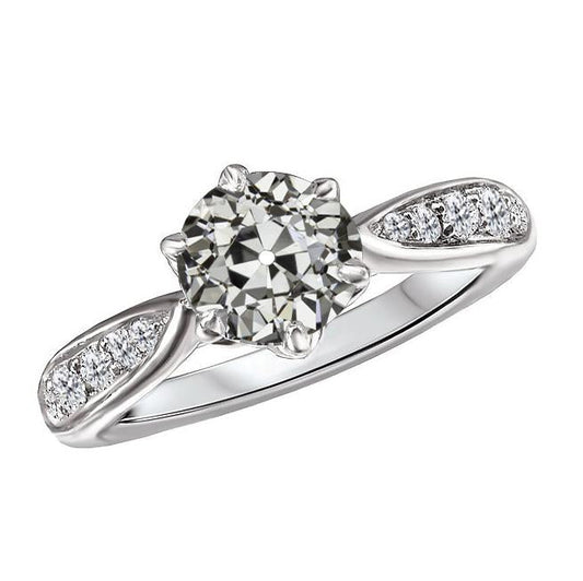 alter Bergmann Diamond Damenring 6-Krappen-Set Konischer Schaft 3,50 Karat - harrychadent.ch