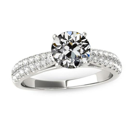 Altschliff Diamant Damen Ring Zweireihig Akzente Fischschwanz Set 4,50 Karat - harrychadent.ch