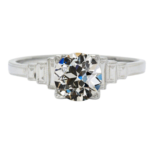 Baguette & Runder Altschliff-Diamant-Jubiläumsring 3,50 Karat - harrychadent.ch