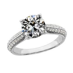 Damen Jubiläumsring Altschliff Diamant zweireihig Akzente 4 Karat