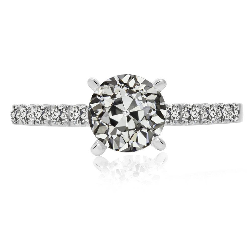 Damenring Rund alter Bergmann Diamant 4 Krappen Set 4 Karat Schmuck - harrychadent.ch