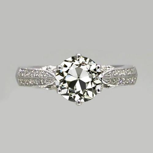 Damenring Rund Alteuropäischer Diamant 6 Krappen Set 2,50 Karat Schmuck - harrychadent.ch