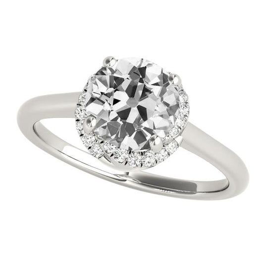 Damenring runder Altschliff Diamant 5,50 Karat Weißgold Schmuck - harrychadent.ch