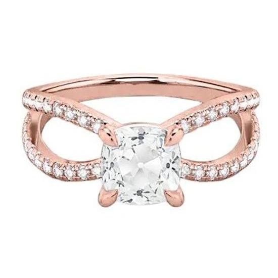 Ehering aus Roségold rund & Kissen alter Bergmann Diamants 3,50 Karat - harrychadent.ch