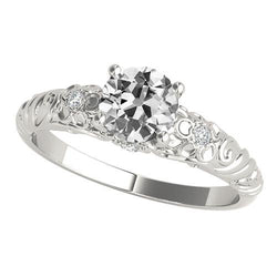Ehering im antiken Stil Alter Bergmann Diamant 14K Gold 2 Karat