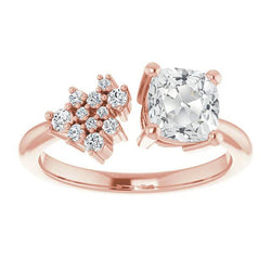 Jubiläums-Ringkissen Altschliff Diamant 4 Krappen Set 4,75 Karat