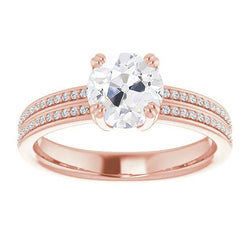 Jubiläumsring Rund alter Bergmann Diamants Shared Krappen Set 5,50 Karat