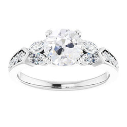 Jubiläumsring Rund & Marquise Altschliff Diamanten 5,50 Karat Gold