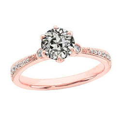 Jubiläumsring runder alter Minenschliff Diamant 6 Krappen Set 2,75 Karat