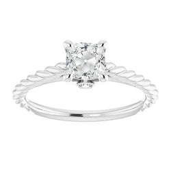 Kissen Altschliff Diamantring Rope Style Gold 3,25 Karat Schmuck