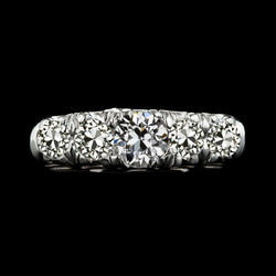 Lady's Anniversary Band Runden alter Bergmann Diamant 5,50 Karat Weißgold