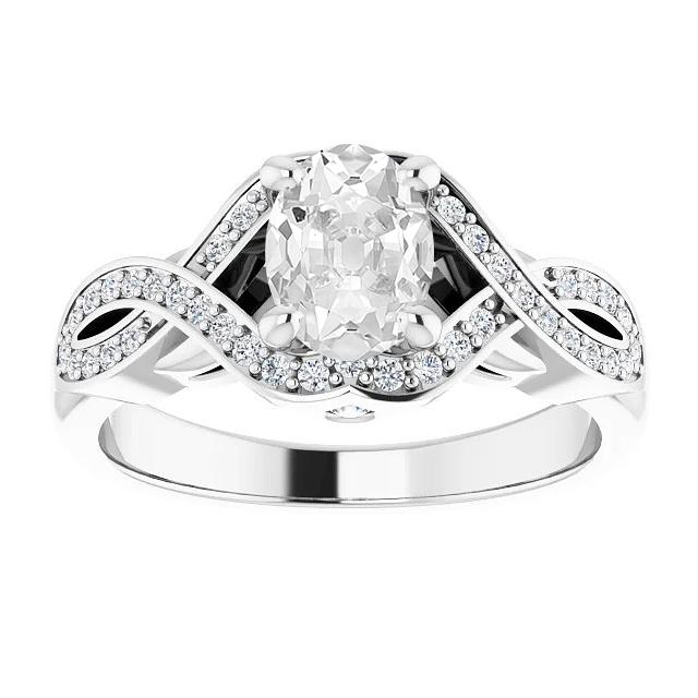 Ovaler Altschliff Diamant Ehering Krappenset 6 Karat Split Shank - harrychadent.ch