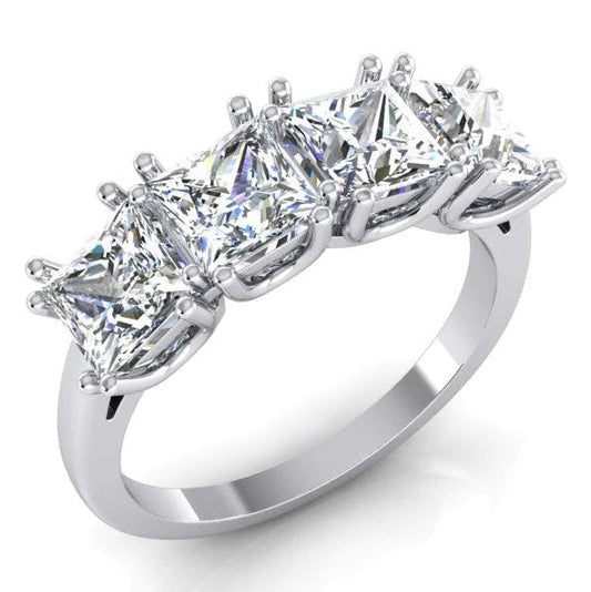 Princess Cut Diamond Jubiläumsring Band 3 Karat