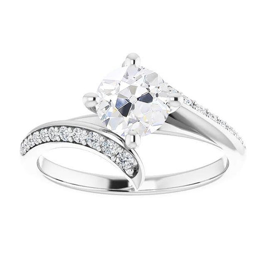 Runder alter Bergmann Diamant Ehering Krappen Twisted Style 3,50 Karat - harrychadent.ch