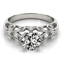 Runder alter Minenschliff Diamantring 5 Stein Goldschmuck 2 Karat