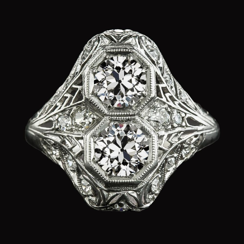 Runder Altschliff Diamant Ehering Milgrain Antique Style 4,25 Karat - harrychadent.ch