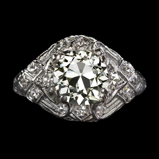 Runder Altschliff-Diamant-Jubiläumsring Antik-Stil 4,25 Karat - harrychadent.ch